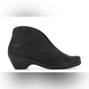 Black Women's Ankle Bootie Wedge - , Classic Slip-On